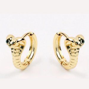 Delicate 18kt Gold Filled Round Cobra Hoop Earrings